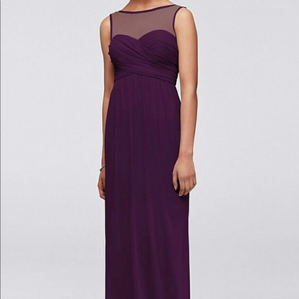 David's Bridal Plum Bridesmaid Dress - Size 8